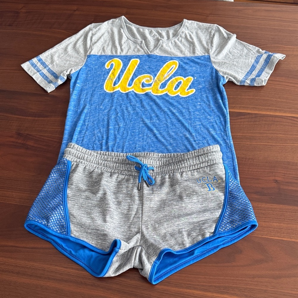 UCLA Blue & Gray Tee and Shorts Set Sz M - Picture 1 of 9
